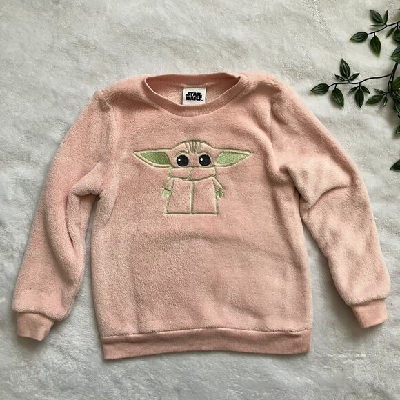 Star Wars Toddler Baby Yoda Grogu Plush Sweatshirt 5T | Pink GUC - Picture 1 of 16